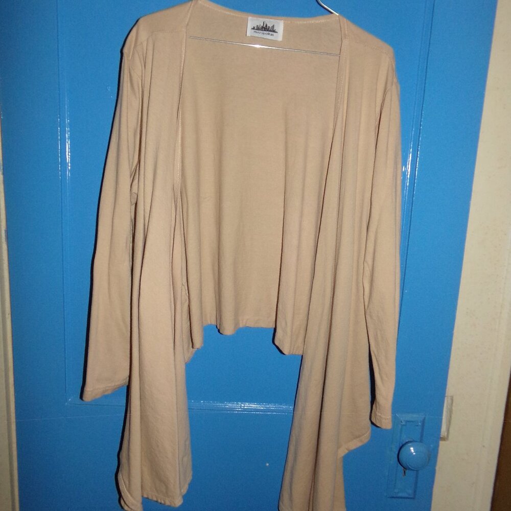 Vintage Metropolitan Open Waterfall Drape Jacket - Tan